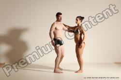 Underwear Woman - Man White Average Short Brown Dancing Dynamic poses Academic